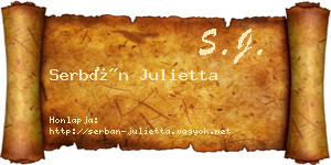 Serbán Julietta névjegykártya